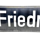 Altes Emaille Straßenschild Friedrich-Naumann-Str. Emailleschild Schwarz #7617