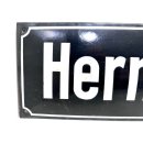 Altes Emaille Straßenschild Hermann-Schuon-Str. Emailleschild Schwarz #7619