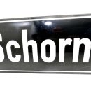 Altes Emaille Straßenschild Schorndorfer Straße Emailleschild Schwarz #7621