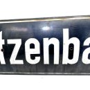 Altes Emaille Straßenschild Ditzenbacher Straße Emailleschild Schwarz #7622