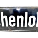 Altes Emaille Straßenschild Hohenloher Straße Emailleschild Schwarz #7623