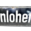 Altes Emaille Straßenschild Hohenloher Straße Emailleschild Schwarz #7623