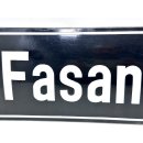 Altes Emaille Straßenschild Fasanenstraße Emailleschild Schwarz #7628