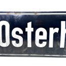Altes Emaille Straßenschild Im Osterholz Emailleschild Schwarz #7629