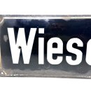 Altes Emaille Straßenschild Wieselweg Emailleschild Schwarz #7630
