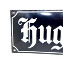 Altes Emaille Straßenschild Hugo-Wolf-Straße Emailleschild Schwarz #7635
