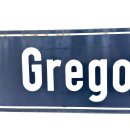 Altes Emaille Straßenschild Gregor-Mendel-Straße Emailleschild Schwarz #7650