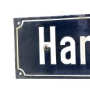 Altes Emaille Straßenschild Hans-Thoma-Straße Emailleschild Schwarz #7658