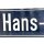 Altes Emaille Straßenschild Hans-Thoma-Straße Emailleschild Schwarz #7658