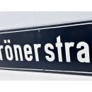 Altes Emaille Straßenschild Grönerstraße Emailleschild Schwarz #7675
