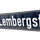 Altes Emaille Straßenschild Lembergstraße Emailleschild Schwarz #7676