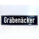 Altes Emaille Straßenschild Gräbenäcker...