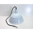 Alte Fabriklampe Weiß Emaille Lampe Industrielampe Industrial Vintage #7715