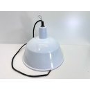 Alte Fabriklampe Weiß Emaille Lampe Industrielampe Industrial Vintage #7717
