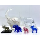 6x Vintage Elefant Figur Glas Tierfigur Statue Skulptur Asien Afrika Deko #7723