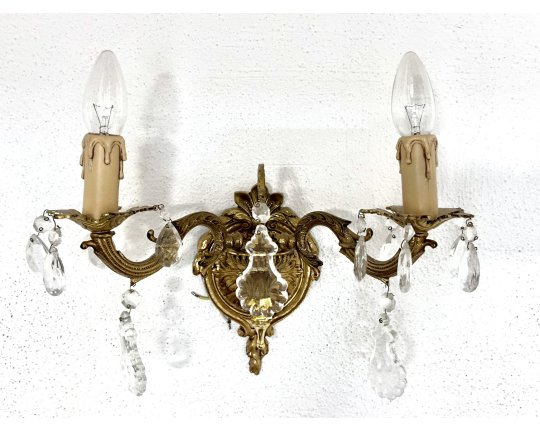 Alte Vintage Lampe Paar Messing Wandlampe Shabby Retro Lüster Wandleuchter #7745