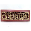 Antik Holzarbeit Schnitzerei Paneel China 1900 Asiatika Handarbeit Kunst #7752