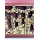 Antik Holzarbeit Schnitzerei Paneel China 1900 Asiatika Handarbeit Kunst #7752
