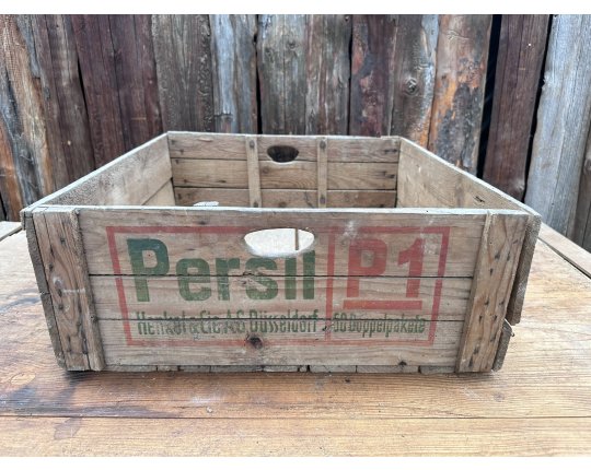 Alte Persil Holzkiste Waschmittel Reklame Vintage Deko Sammeln #7764