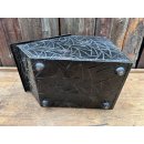 Alte antik Kohlenschütte Metall Kohleneimer für Küchenhexe Kohlenkasten #7767
