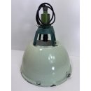 Alte Fabriklampe Emaille Lampe Mint Industrielampe Industrial Vintage Loft #8988