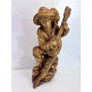 Alte Holzfigur Lautenspieler Skulptur Schnitzerei Statue...