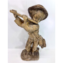 Alte Holzfigur Flötenspieler Skulptur Schnitzerei...