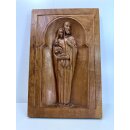 Antik Holzarbeit Schnitzerei Jesus Paneel Wandrelief...