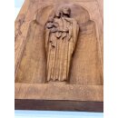 Antik Holzarbeit Schnitzerei Jesus Paneel Wandrelief Handarbeit Kunst #9300