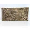 Vintage Messing Relief Gussbild Ofenplatte Jagd Landhaus...