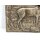 Vintage Messing Relief Gussbild Ofenplatte Jagd Landhaus Shabby Deko #9302