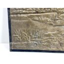 Vintage Messing Relief Gussbild Ofenplatte Jagd Landhaus Shabby Deko #9303