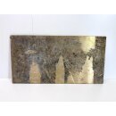 Vintage Messing Relief Gussbild Ofenplatte Jagd Landhaus Shabby Deko #9303