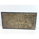 Vintage Messing Relief Gussbild Ofenplatte Jagd Landhaus...