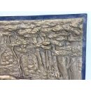 Vintage Messing Relief Gussbild Ofenplatte Jagd Landhaus Shabby Deko #9303