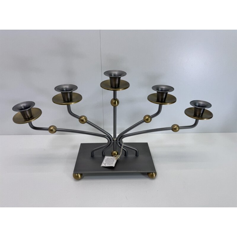 Gilde Vintage Messing Kerzenhalter 5 armig Kerzenständer Kerzenleucht, 29,00 €