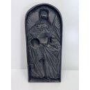 Vintage Gussplatte Gusseisen Relief Gussbild Carolus Magnus Karl der Große #9335