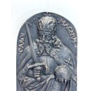 Vintage Gussplatte Gusseisen Relief Gussbild Carolus Magnus Karl der Große #9335