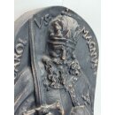 Vintage Gussplatte Gusseisen Relief Gussbild Carolus Magnus Karl der Große #9335