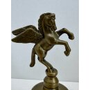 Vintage Messing Glocke Tischglocke Pegasus Pferd Handglocke Deko Shabby #9351