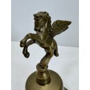 Vintage Messing Glocke Tischglocke Pegasus Pferd Handglocke Deko Shabby #9351