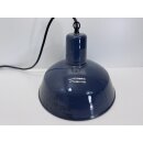Alte Fabriklampe Emaille Lampe Blau Industrielampe Industrial Vintage #9385