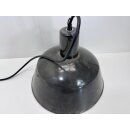 Alte Fabriklampe Emaille Lampe Schwarz Industrielampe Industrial Vintage #9387
