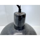 Alte Fabriklampe Emaille Lampe Schwarz Industrielampe Industrial Vintage #9388