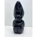 Vintage goldener Obsidian Azteken Figur Gottheit Statue...