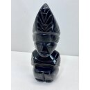 Vintage goldener Obsidian Azteken Figur Gottheit Statue...