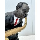 Vintage Figur Band Musiker Bassist Jazz Saxophonist Sänger Statue Kunst #9424