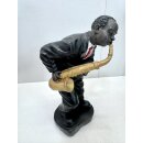 Vintage Figur Band Musiker Bassist Jazz Saxophonist Sänger Statue Kunst #9424