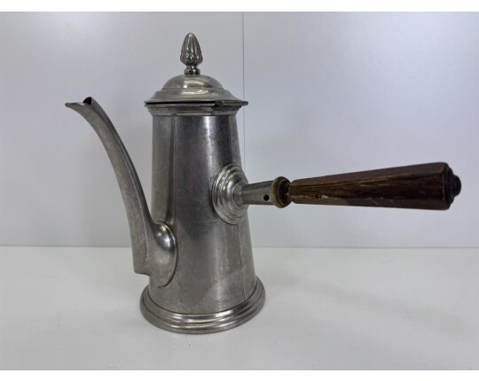 Antik Kaffeekanne Teekanne Mokkakanne mit Holzgriff J. Braun Solingen 1890 #9457