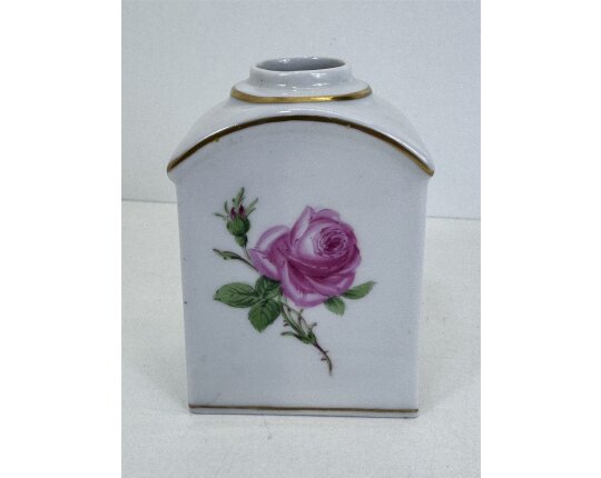 Meissen Porzellan Teedose Dekor Rosa Rose Dose Aufbewahrungsdose #9483